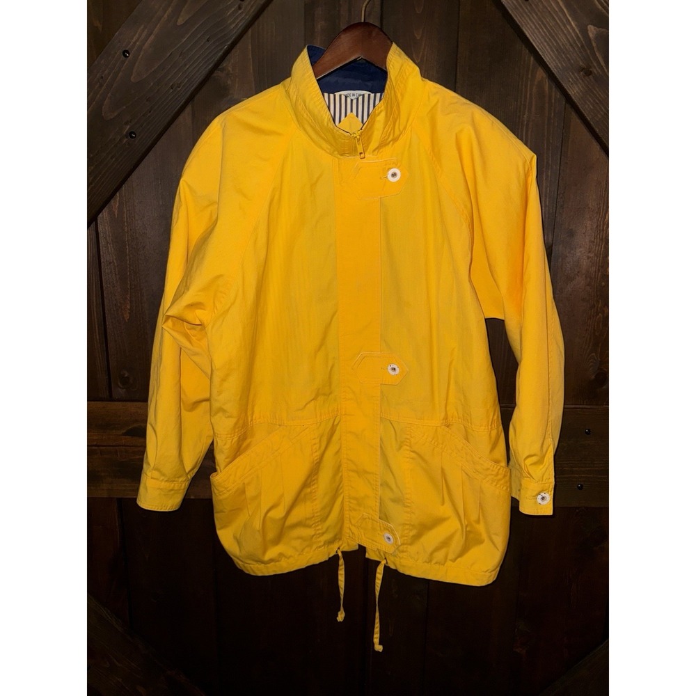 VTG NYG New York Girl‎ 90s Women's M Nautical Jacket Lightweight Casual Yellow